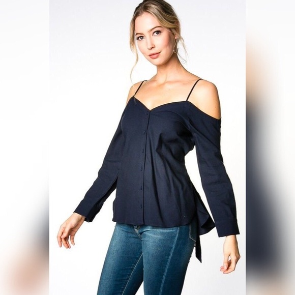 everly ⋆ tie back cold shoulder top - Picture 2 of 6
